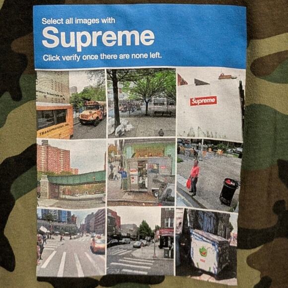 SUPREME Verify T-shirt in Woodland Camo Green Men's Medium - Picture 3 of 6